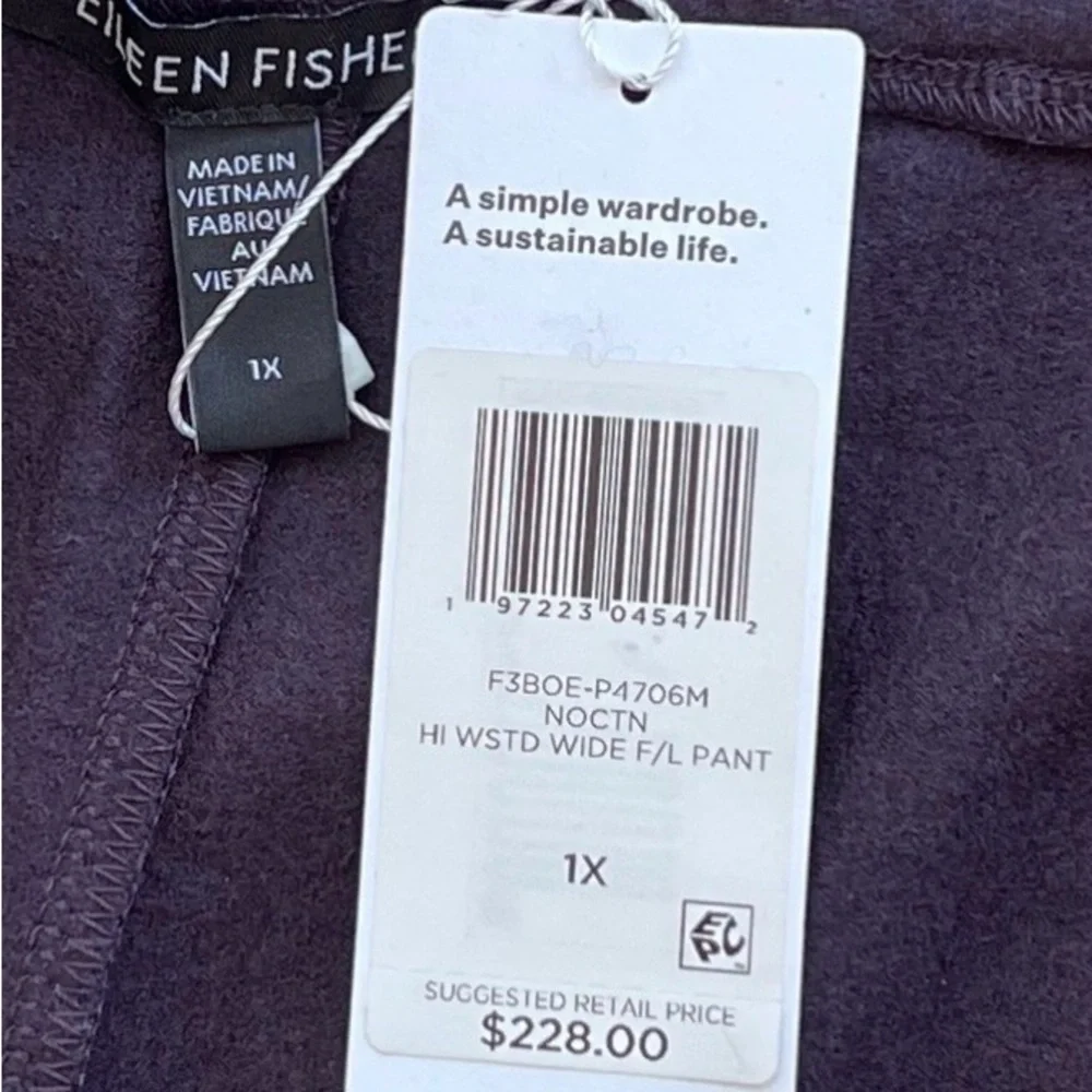 Eileen Fisher Women's Wide Leg Pants - Dark Blue - Picture 9 of 9